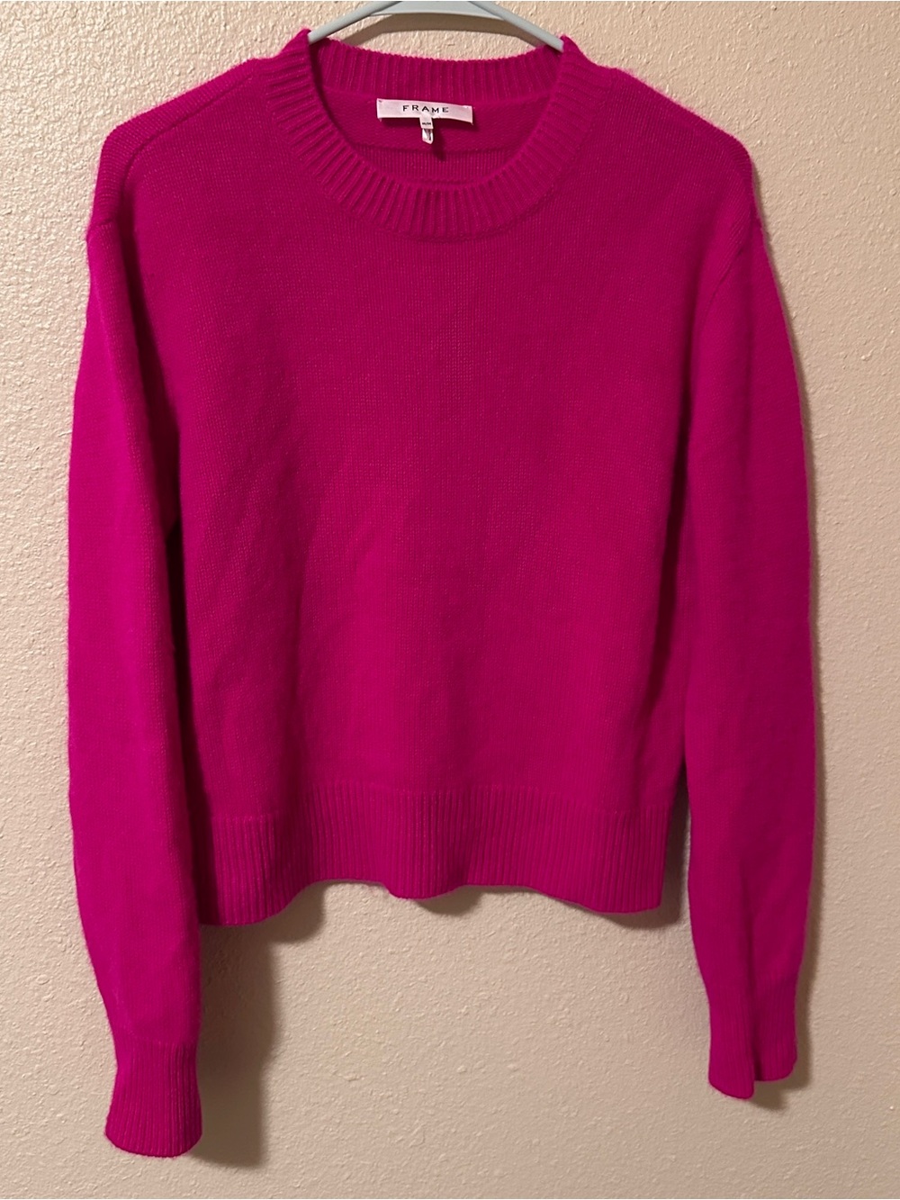FRAME | Women's 100% Light Cashmere Sweater Magenta Size Medium